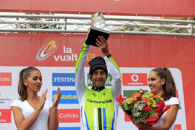 Daniele Ratto (Cannondale) with his trophy after winning stage 14 at the Vuelta a Espana