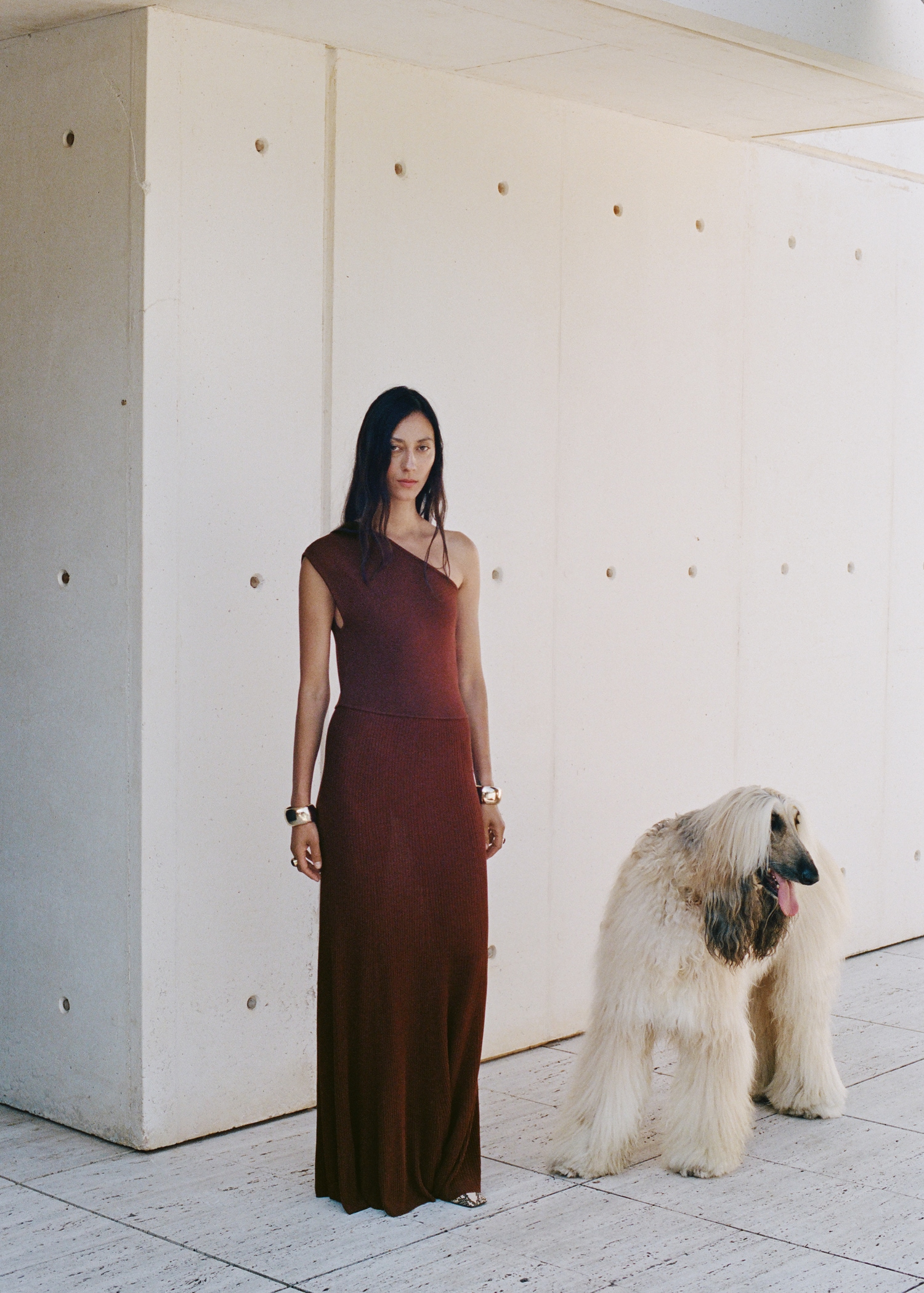 Asymmetrical Combined-Knit Dress - Women | Mango United Kingdom