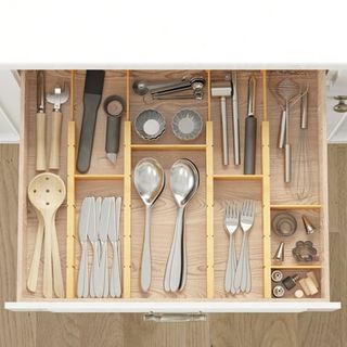 Spaceaid Bamboo Kitchen Organizer Drawer Dividers, Expandable(17-22 In), 17