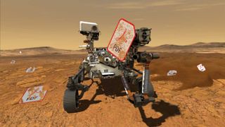 a robotic rover on Mars holds thumbnails of PDF documents