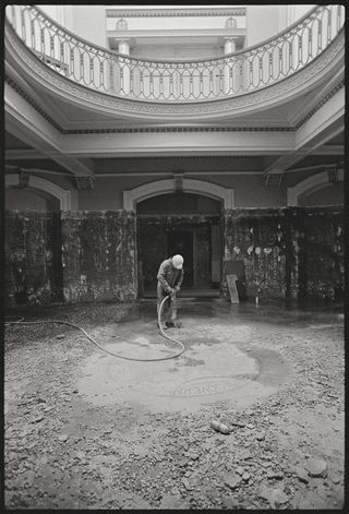 The gallery is currently housed in a neo classical courthouse. Pictured: The building's rotunda during the renovations at 750 Hornby Street in 1982.