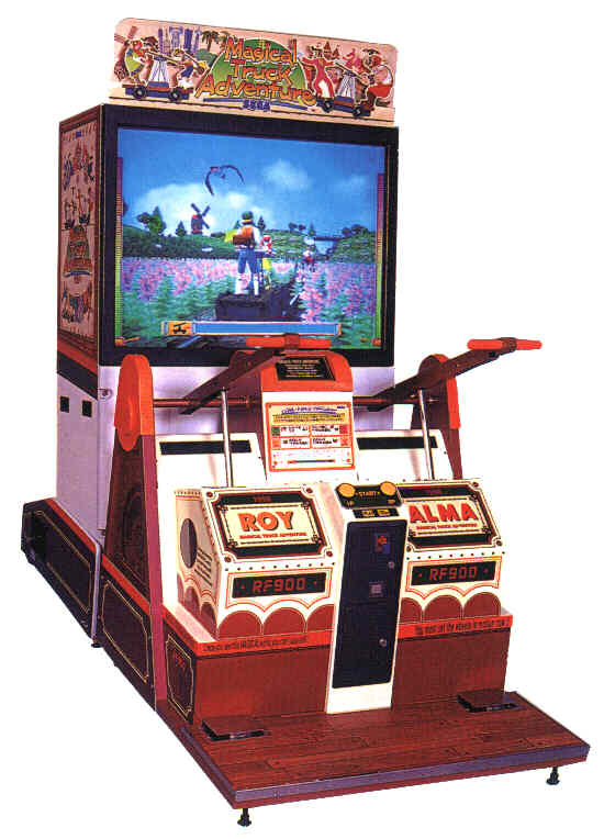 Magical Truck Adventure arcade cabinet with two levers
