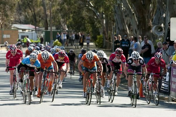 The charge to the line in Echuca with Malaysian rider Harrif Saleh (far left) grabbing the upper hand.