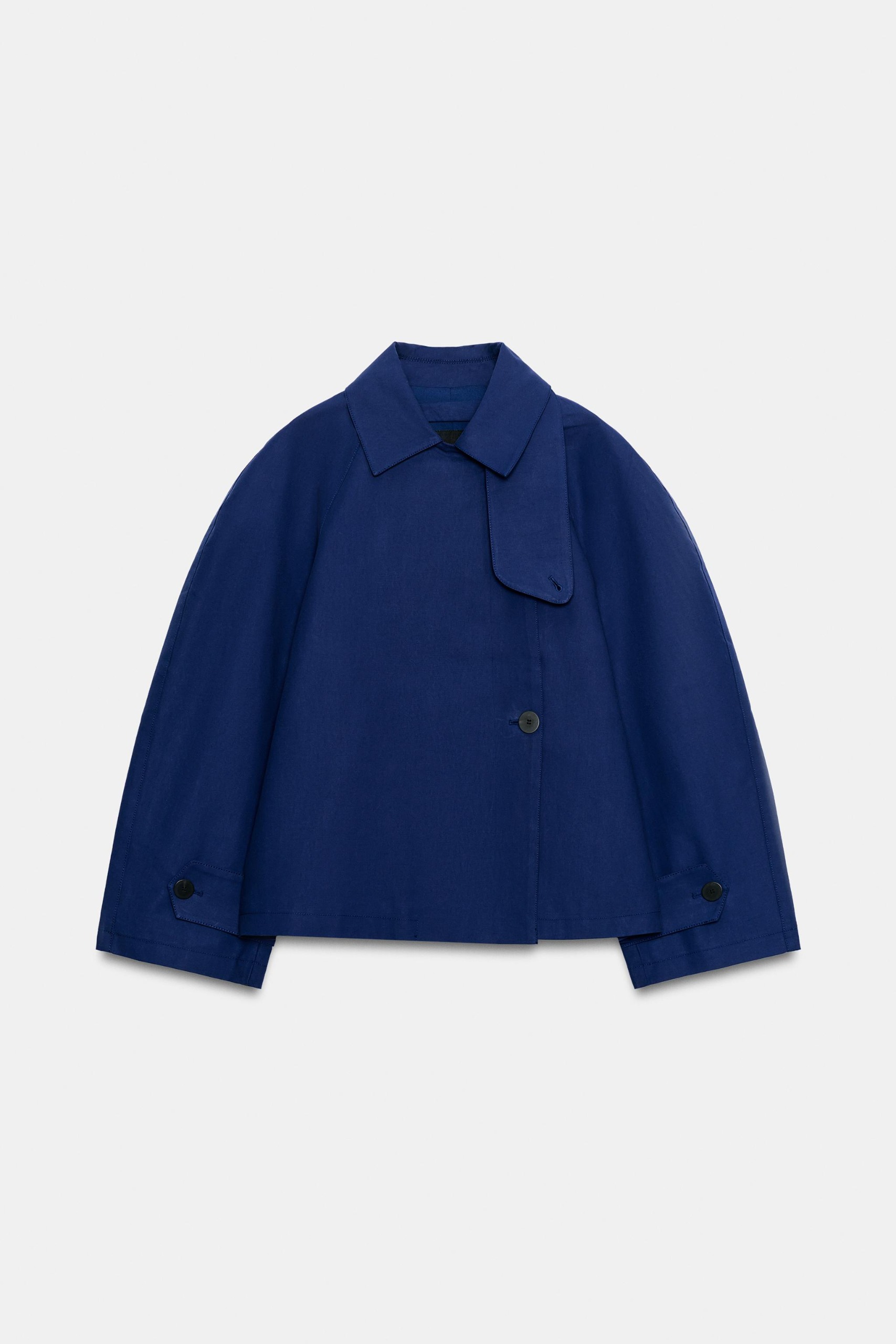 Zw Collection Short Trench Coat - Bluish - Xs