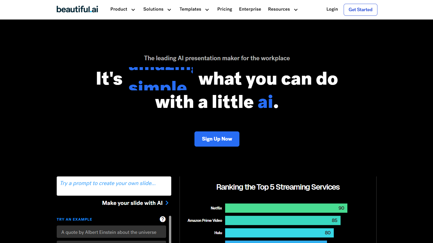 A screenshot of the Beautiful.AI website