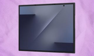 Galaxy Z TriFold against purple background.