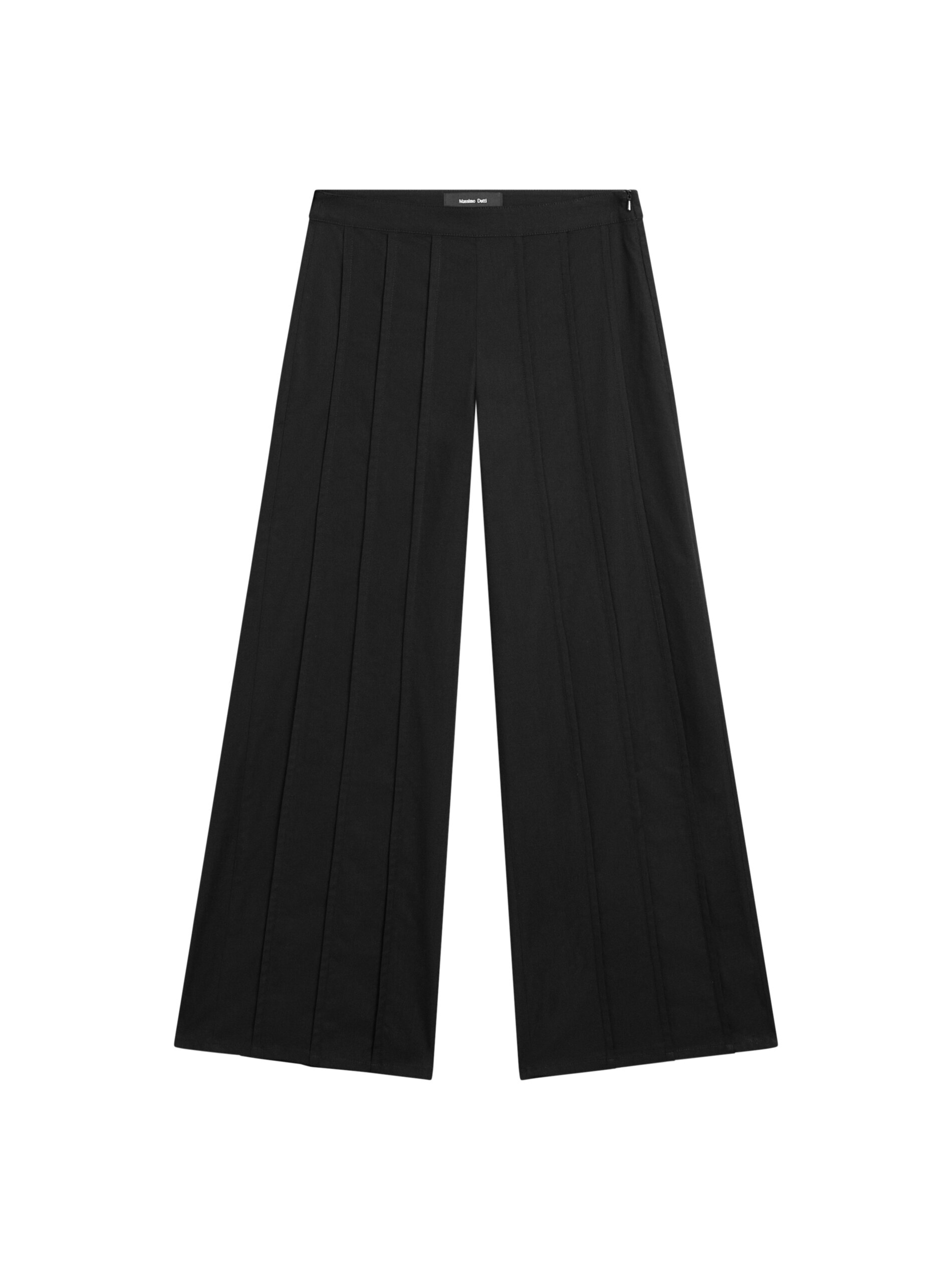 Wide-Leg Trousers With Seam Details