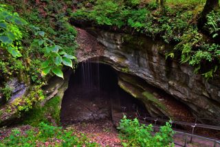 The entrance to the Mammoth Cave in Mammoth Cave National Park in Kentucky