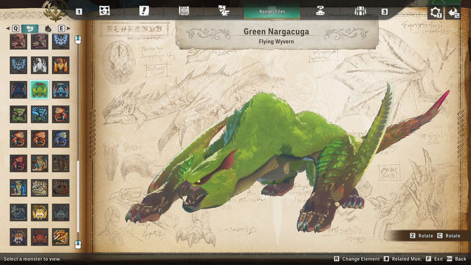 Monster Hunter Stories 3 Green Nargacuga - It's a green wyvern with a sort of cat or bird like head