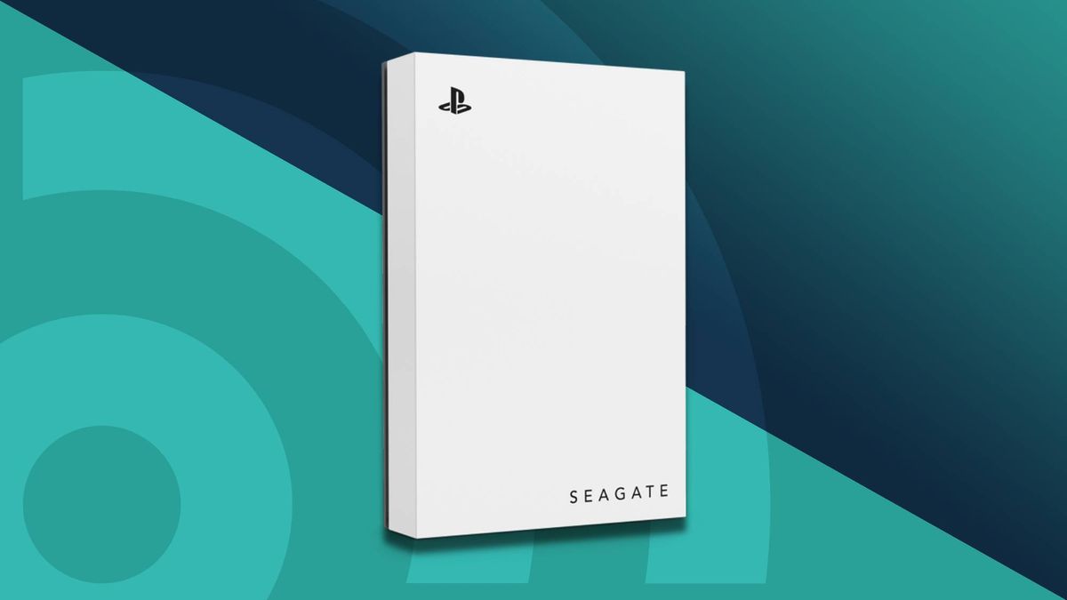 The Seagate Game Drive for PS5 on a blue background.