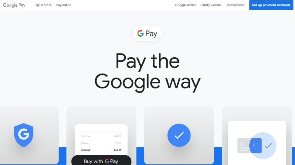 Website screenshot of Google Pay (February, 2026)