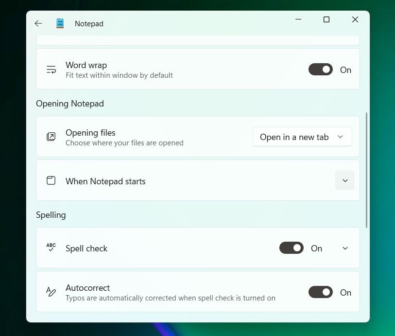 Notepad updated for Windows 11
