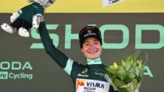 Marianne Vos in the green jersey at the 2024 Tour de France Femmes avec Zwift