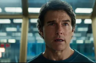 tom cruise returns as ethan hunt looking shocked in a still from mission impossible the final reckoning