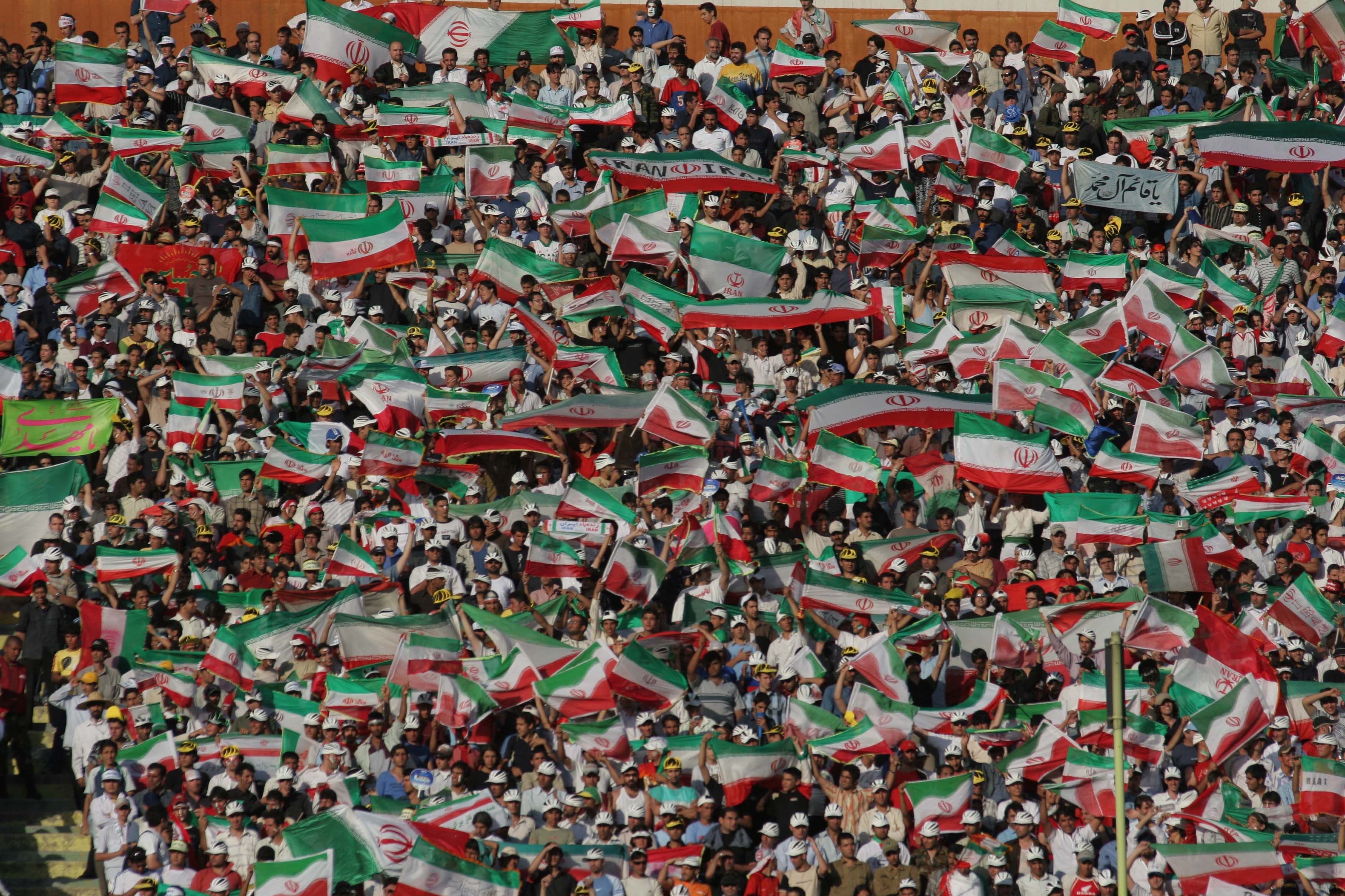 Iran fans during a World Cup qualifier against Bahrain in 2005.