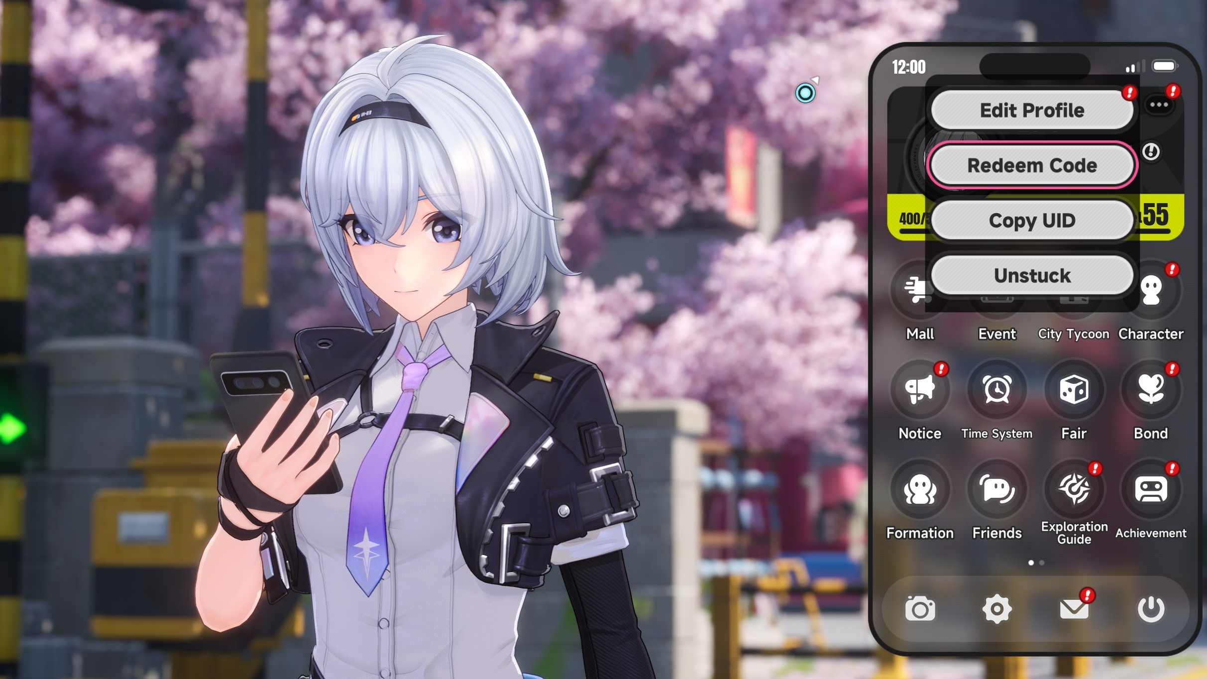 Neverness to Everness code menu