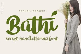 Free brush fonts: Bathi