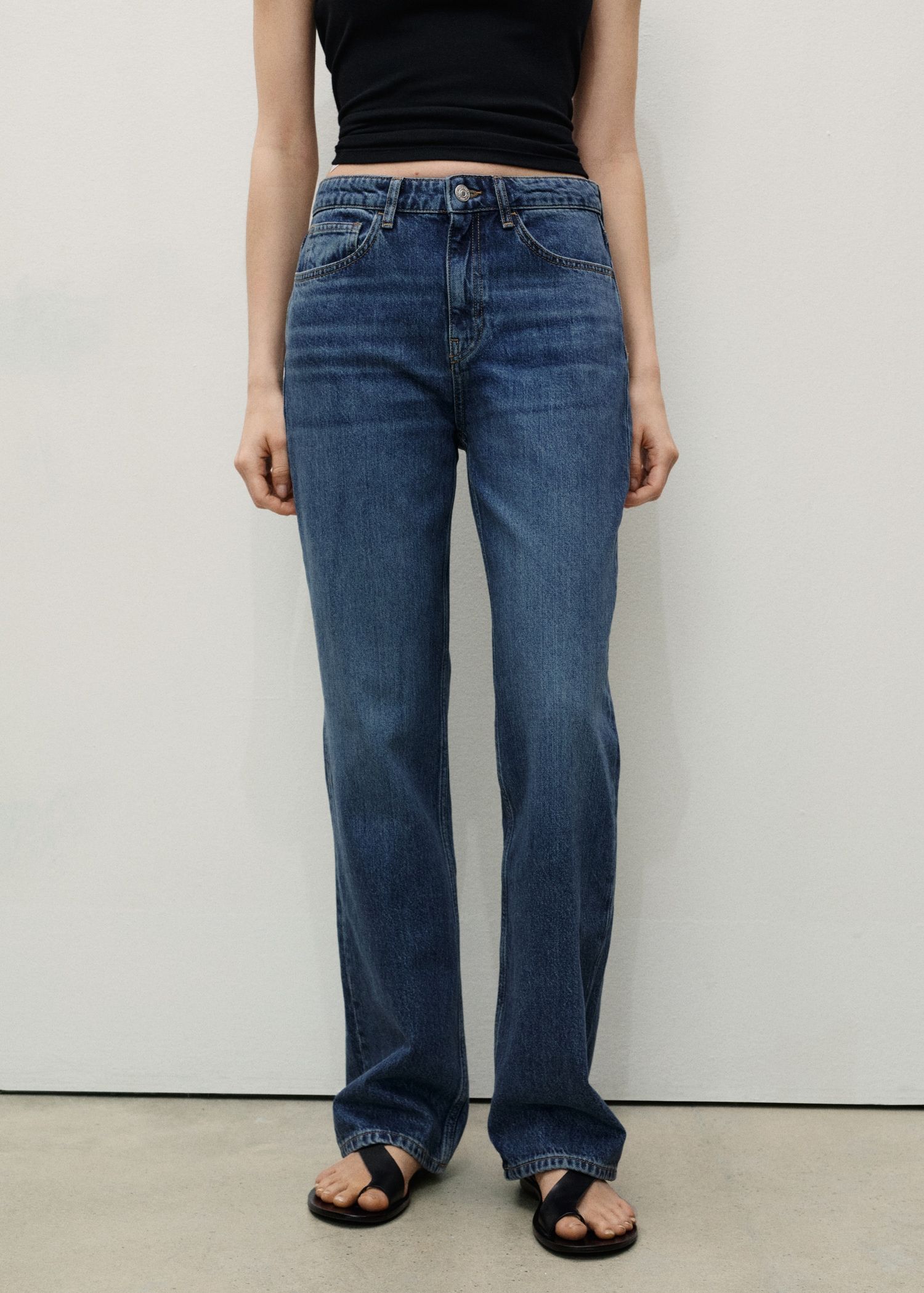 Matilda Medium-Rise Straight-Fit Jeans - Women | Mango Usa
