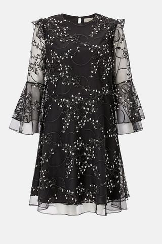 Embroidered Flute Sleeve Dress – was £129, now £60