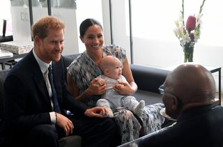 The Duke and Duchess with baby Archie and Desmond Tutu
