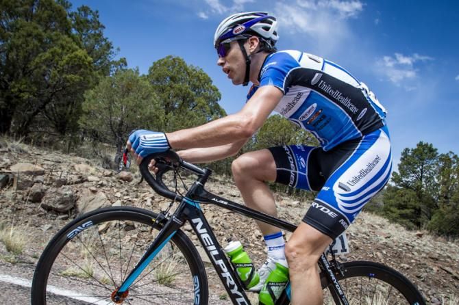Phil Deignan (UnitedHealthcare) goes solo on the climb.