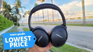 Bose QuietComfort 45 headphones with a Tom's Guide deal tag 