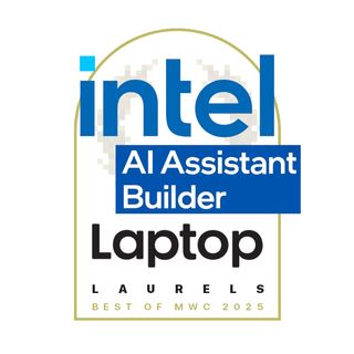 A Laptop Mag award image for MWC 2025, featuring an image representing the best AI winner: the Intel AI Assistant Builder, used for creating custom LLM AI assistants. This image is a part of the Laptop Mag special issue for MWC 2025.