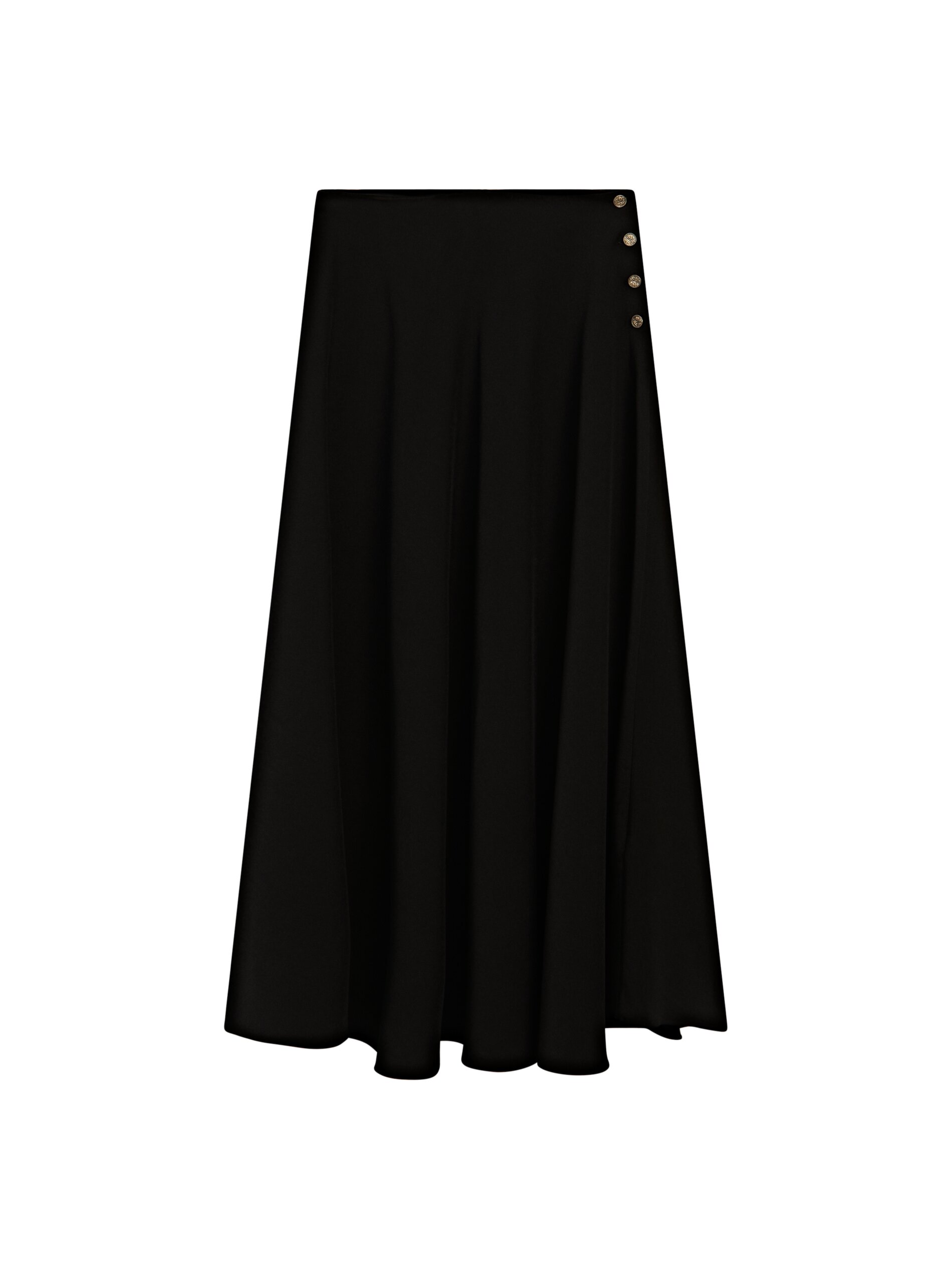 Long Flared Skirt With Button Details