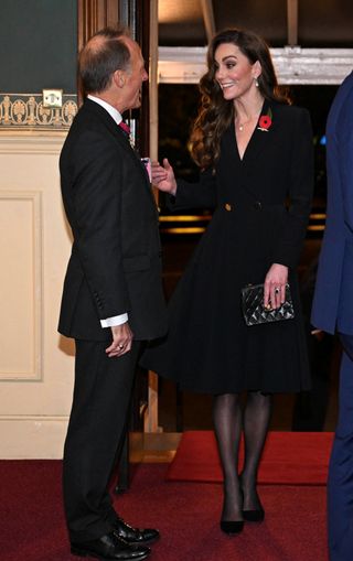 Kate Middleton wearing a coat dress at the Royal British Legion Festival of Remembrance at the Royal Albert Hall.