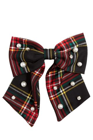 Embellished Tartan Bow Barrette