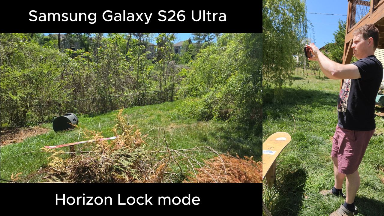 Observing the blur on the edges of video that happens when spinning the phone, taken from a Samsung Galaxy S26 Ultra with Horizontal Lock enabled