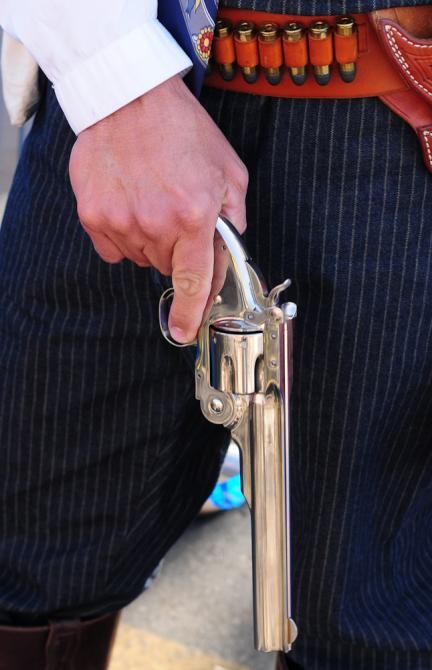 Handguns were commonplace at the race start