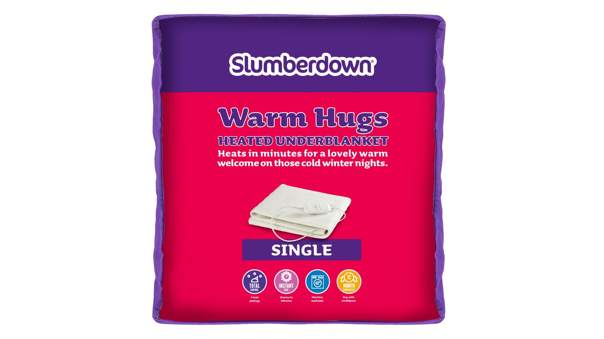 Slumberdown Electric Blanket in packaging on white background