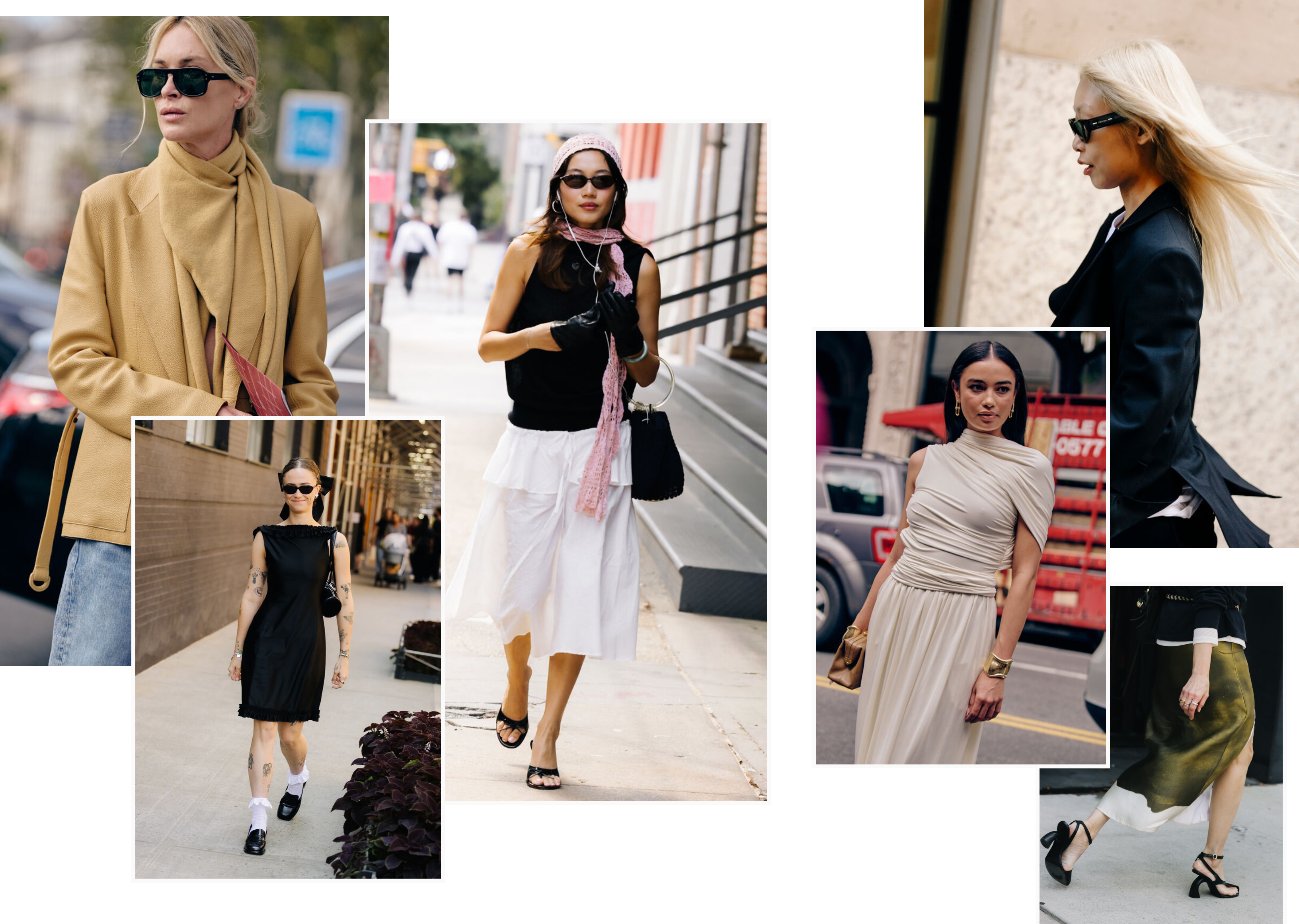 a collage of women in the everyday ceremony gen z fashion trend at fashion week