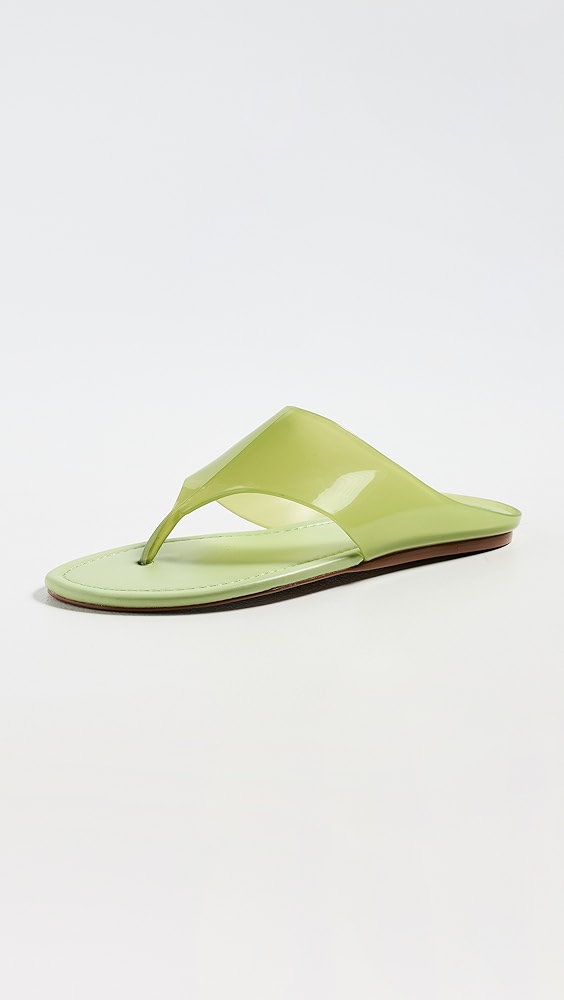 Jelly Thong Flat Sandals - Sage Green