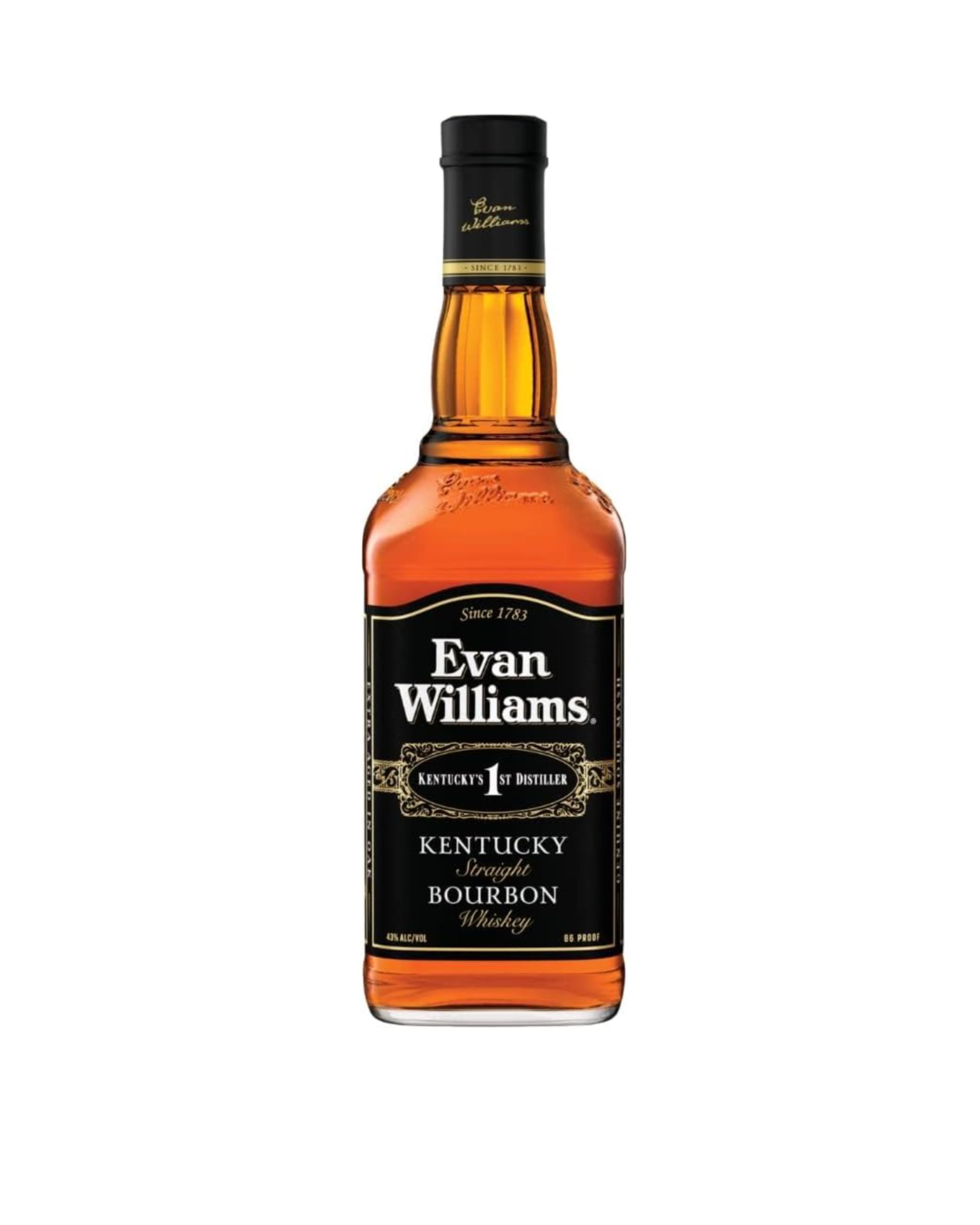 Evan Williams Kentucky Straight Bourbon Whiskey | 70cl | 40% Abv | Extra Aged | Black Label | Award Winning