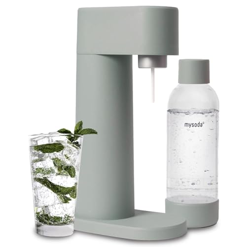 Mysoda Woody Carbonating Machine by Renewable Wood Composite (without Co2 Cylinder) With 1l Quick-Lock Bpa-Free Plastic Bottle - Light Green (pigeon)
