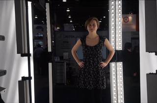 Jill Scharr gets scanned at Artec's Shapify booth, at CES 2015.