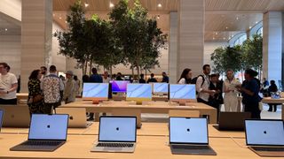 Inside the Apple Store in Knightsbridge, London