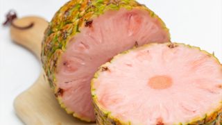 The pinkglow pineapple, grown in Costa Rica, gets its pink color from lycopene.