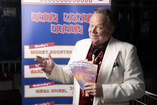 Ted Robbins as bingo caller Joseph 'JJ' Jacques in episode one, How the Rogue Roar'd!