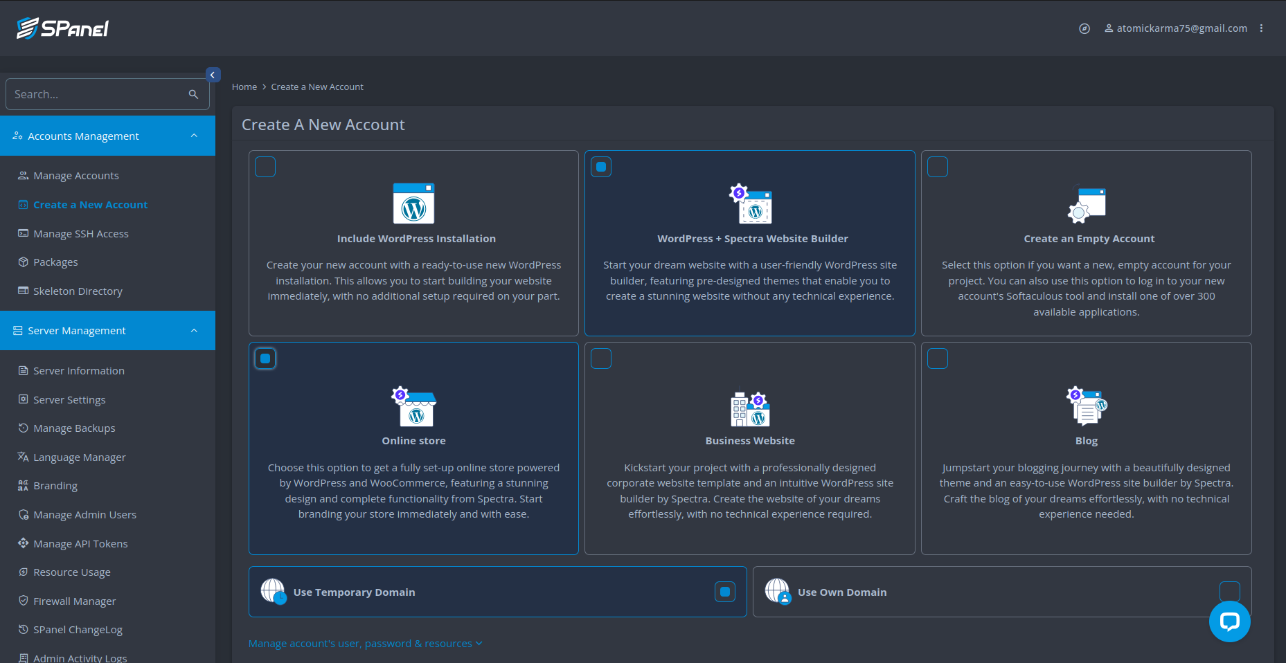 Configurando uma conta e WordPress no Scala Hosting VPS