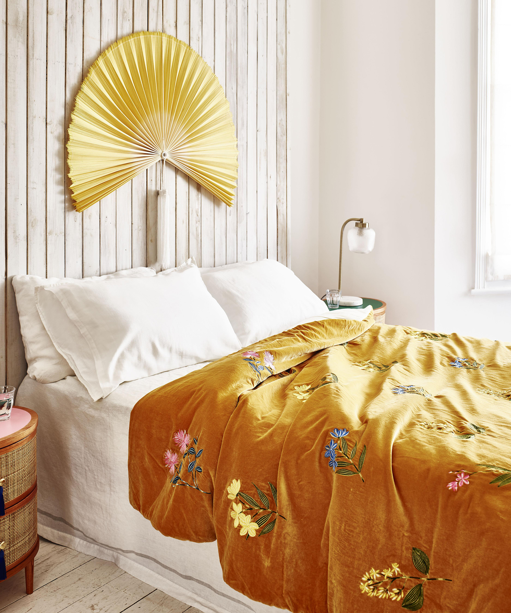 Floral Embroidered Bedspread by Oliver Bonas