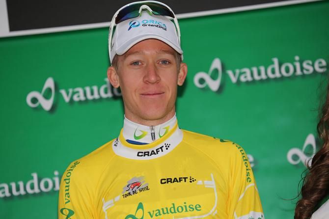 Cameron Meyer (Orica-GreenEdge) in yellow as race leader