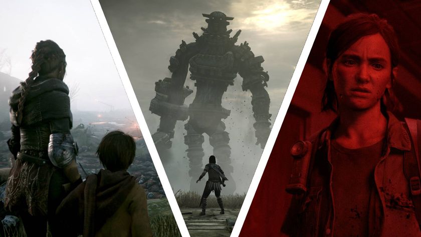 A three-way image of A Plague Tale: Innocence, Shadow of the Colossus, and The Last of Us Part 2
