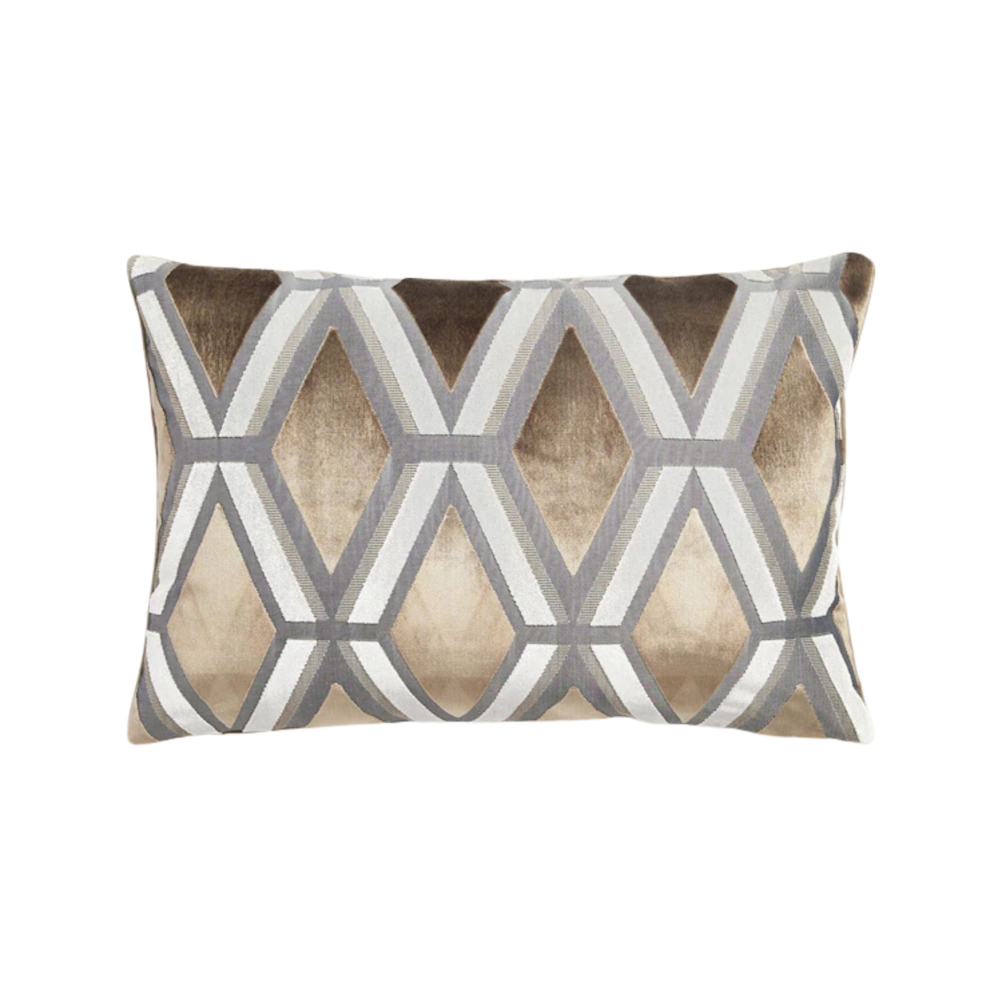 Next, Light Gray Collection Luxe Velvet Geo Cushion