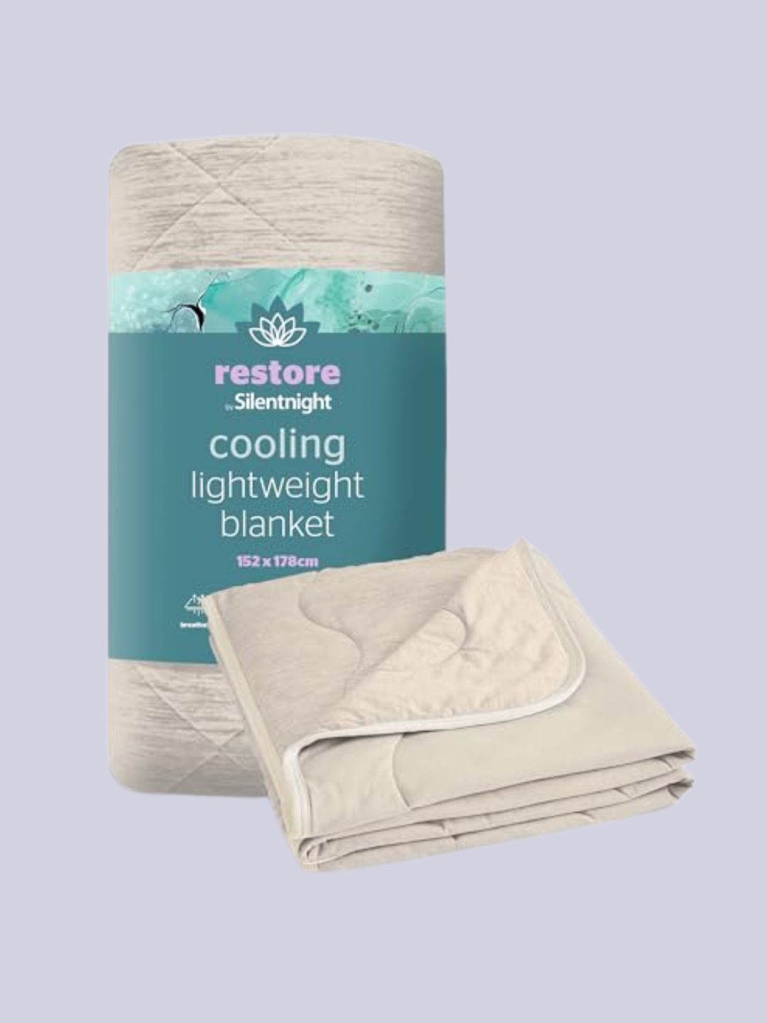 Silentnight, Silentnight Restore Cooling Blanket - Lightweight Comfortable Breathable Cool Summer Blanket for Night Sweats Hot Flushes Menopause - Throw for Sofa &amp;amp; Bed Prevents Overheating