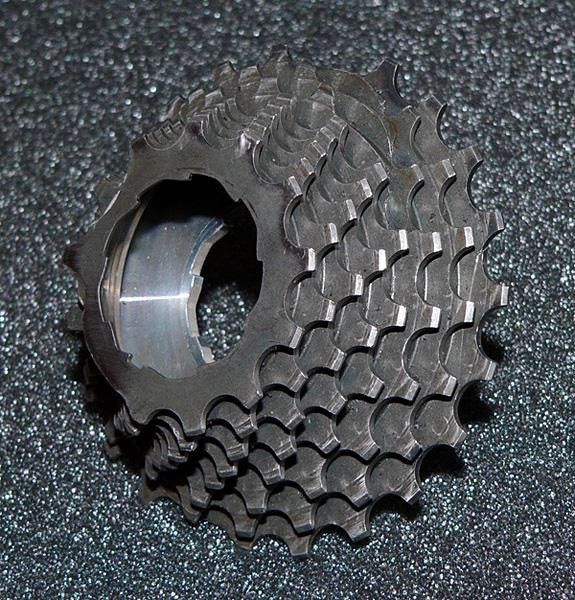 The SRAM Red cassette doesn't use titanium or carbon fiber