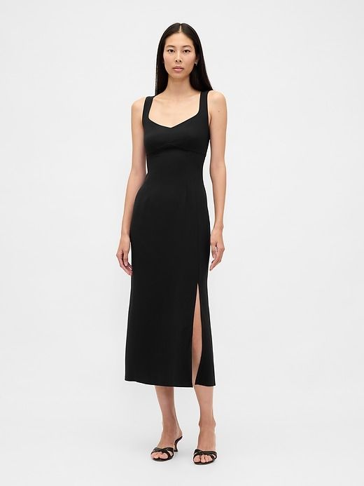 Double Knit Sweetheart Corset Maxi Dress