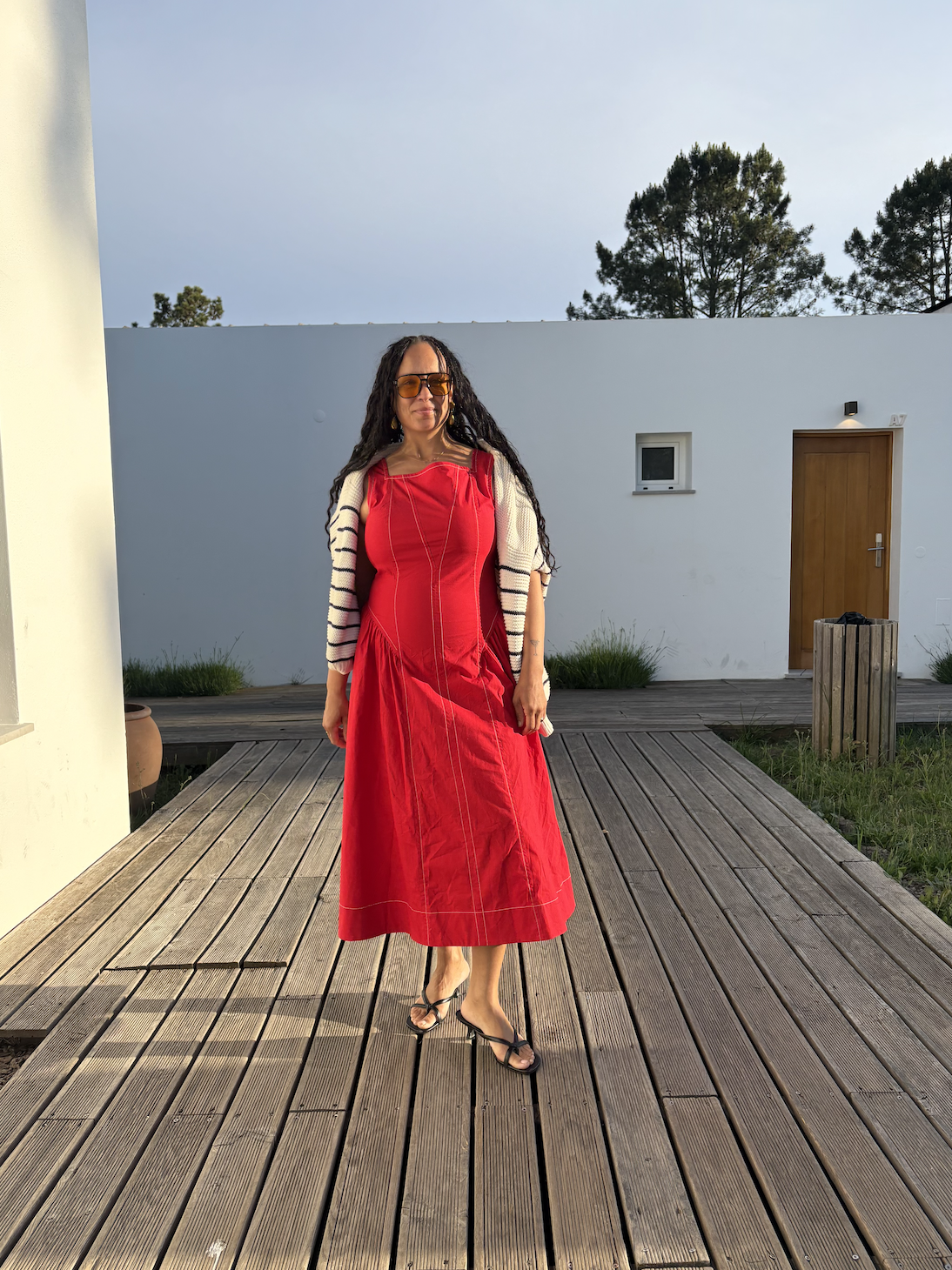 Mandela Cocores red dress